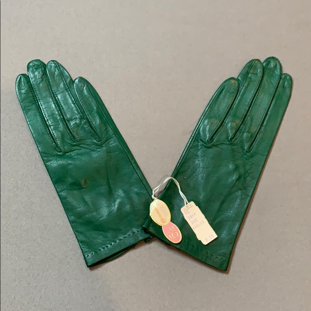 Vintage Green Grandoe Leather Gloves *With Tags*